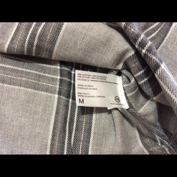 Ag Adriano Goldschmied Plaid Shirt Big Girl M - Picture 5 of 7